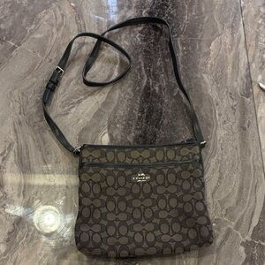 Coach Black and Gray Signature Crossbody Bag